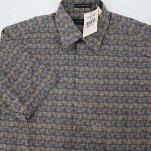 Vintage NWT Jhane barnes Shirt Mens Small Short Sleeve Button Up japanese fabric